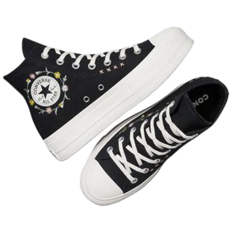 Converse Chuck Taylor All Star Lift Comfortable Versatile Trendy High-Top Canvas Shoes Women Sneakers Black A15007C