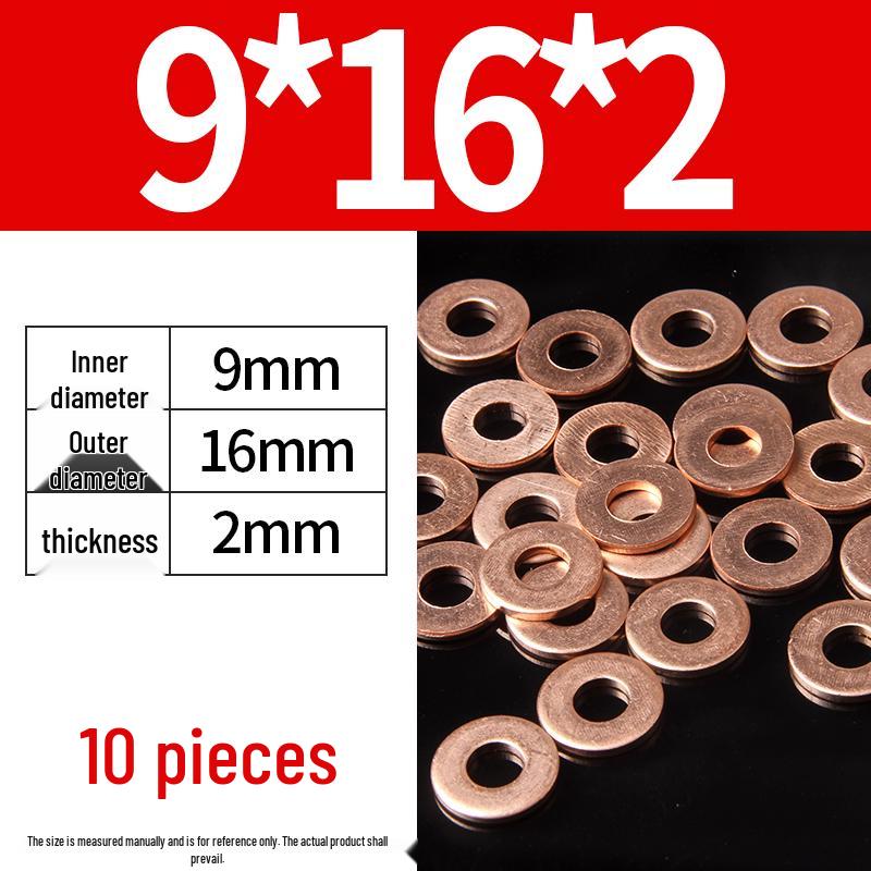 2mm Pure Red Copper Sealing Ring Marine Instrument Flat Washer