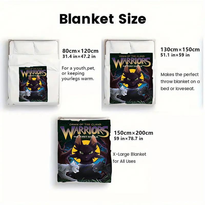 Warrior Cats 2D Flat Pattern Flannel Blanket High Quality All Seasons Warmth and Comfort Perfect for Christmas Gifts.SMT0917579
