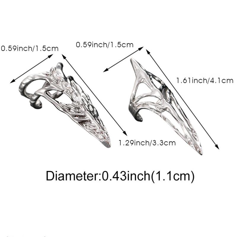 1/2 Pezzi Gotico Rock Macchinario Manicure Anello per la Punta delle Dita Aperto Regolabile Anello per Unghie Punk Metallo Gioielli Accessori Regali per Feste