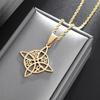 Style Trinity Celtic Knot Shield Pendant Witch Knot Necklace Men Women Irish Protection Amulet Jewelry