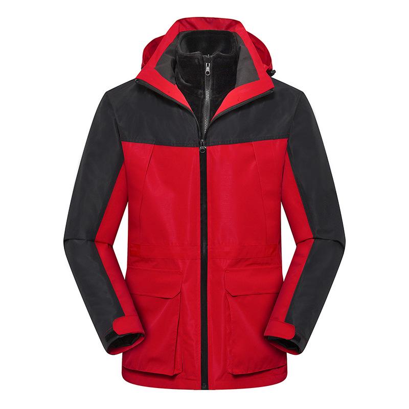 Unisex Wasserdicht Winddicht 3-in-1 Abnehmbares Jacken-Set: Fleecegefüttert, Verdickt, Warme Outdoor-Oberbekleidung