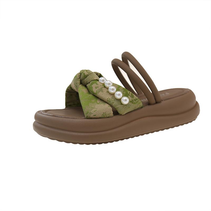 Casual versatile platform Boken slippers women's 2025 summer new wear heightening one-word cool slippers women's shoes