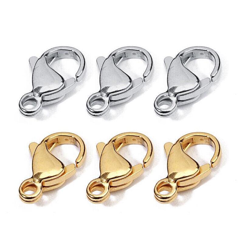 18K Gold-Plated Stainless Steel Lobster Clasp for Jewelry Necklace Making