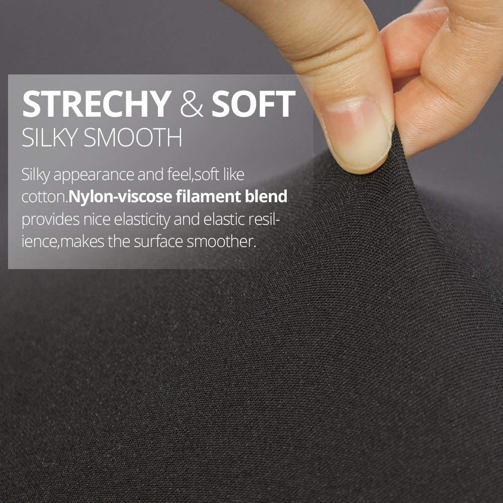 Spandex Sofa Cover Silky Soft 1-Piece Black Slipcover for Sofas Super Stretch Universal Couch Cover for Living Room