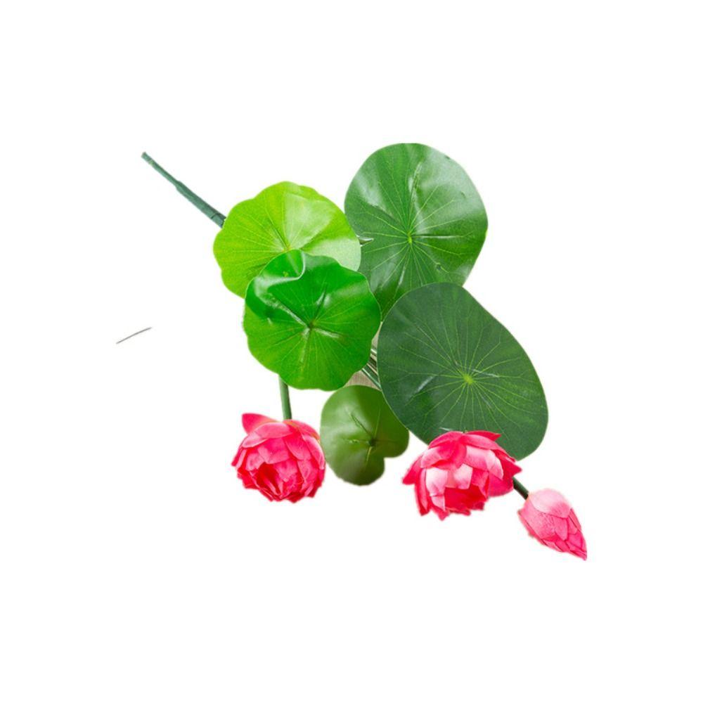 Mini Lotus Flower Artificial Fake Flowers Simulation Lotus Leaf Bedroom Wedding