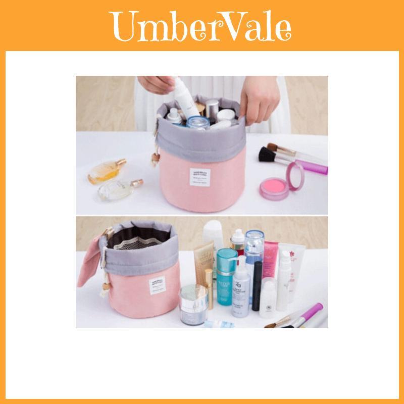 Versatile Barrel Shaped Womens Makeup Pouch Perfect For Travel And Daily Use