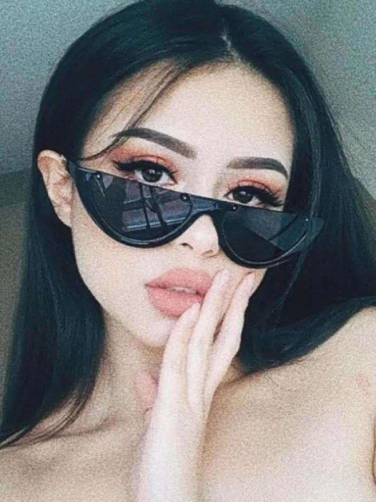 Colorful Half-Frame Sunglasses for Men Women Retro Trendy Street Style Personalized Lenses Lightweight Fashion Unisex Design