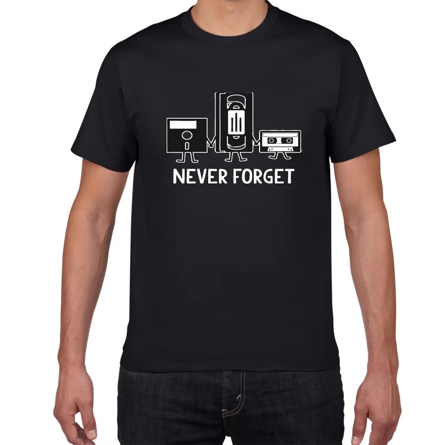 Men Clothing Never Forget Sarcastic Graphic Music Novelty Funny TShirt Male Harajuku Retro T Shirts Ropa Hombre Camisetas S