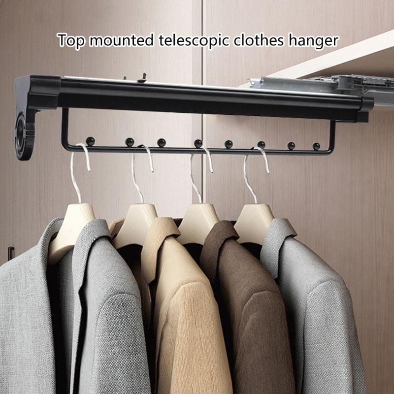 Telescopic Clothes Hanger Clothes Rack Storage Device for Wardrobe Vertical and Longitudinal Rod Clothes Hanging Rod