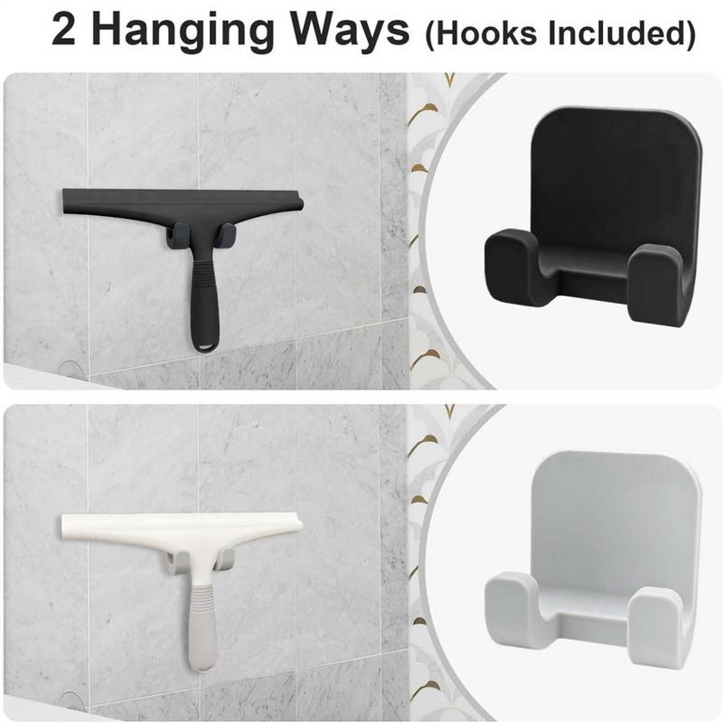 Shower Squeegee for Glass Doors Silicone Squeegee with Hook Bathroom Shower Mirrors Tiles and Car Windows Streak Free Cleaning
