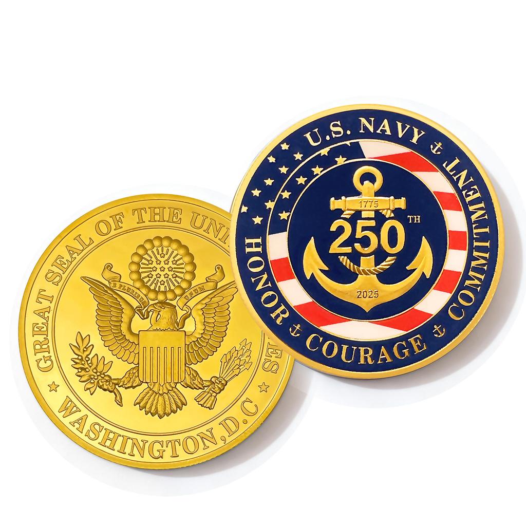 250th Anniversary Commemorative Coin Independence Day Founding Medal Challenge Coin Embossed Metal Coin Color Printed Badge