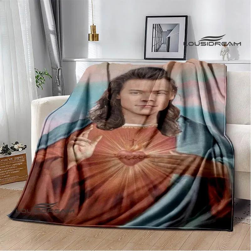 Singer H-Harry-Styles Printed Blanket Picnic Blankets Flange Warm Blanket Soft and Comfortable Blanket Bed Linings Birthday Gift