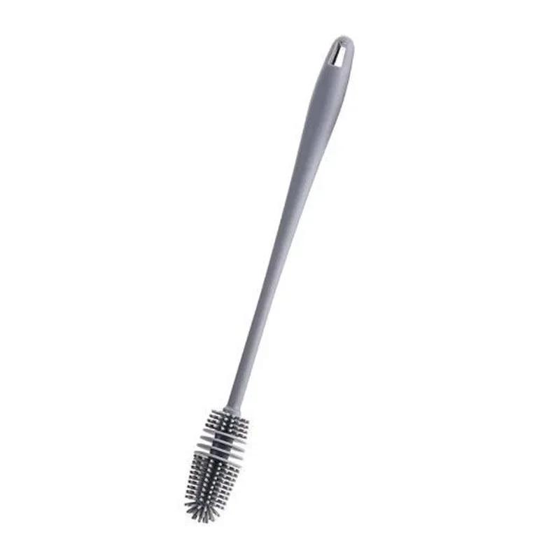 

Силиконовая щетка для чашек, скребок для чашек с длинной ручкой, щетки для чистки бутылок, винных бокалов, кухонных принадлежностей для дома и небольших инструментов серый