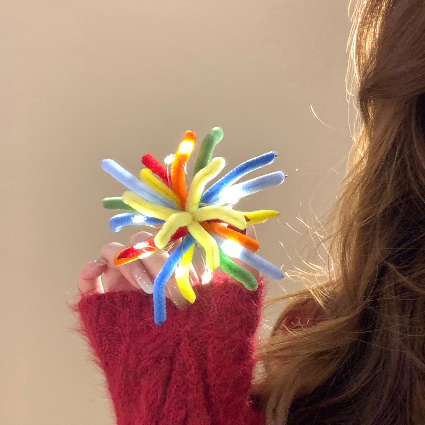 Autumn and winter atmosphere color flocking fireworks hairpin exquisite duck bill clip personality sweet hair accessories woman