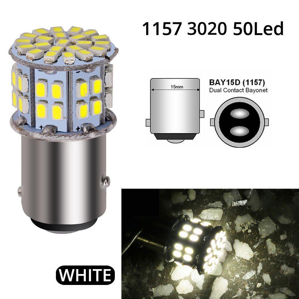 

2 шт. габаритные фонари багажника 1156 1157 красный желтый белый 3020 50SMD светодиодный 12 В сигнальный стоп-сигнал P21W лампы заднего хода стайлинга автомобилей 1157-3020-50SMD-W-2
