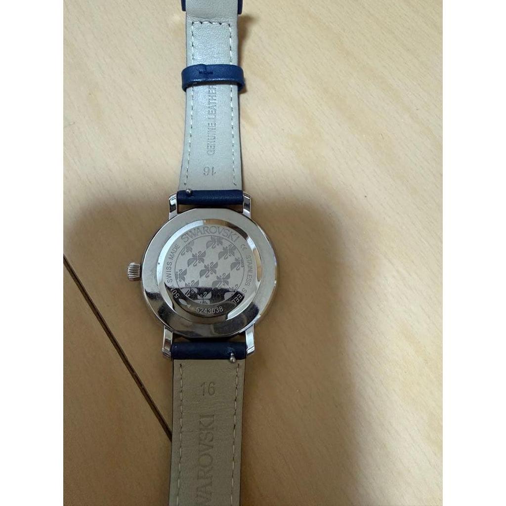 Used Swarovski Women's Watch Navy Leather