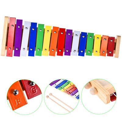 Colorful Glockenspiel Xylophone Wooden & Aluminum Percussion Musical Instrument Educational Toy 15