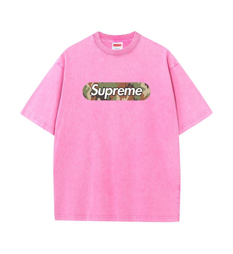 

SX-05 Supreme 2025 Summer New Washed and Worn Camouflage Pattern Printed Short Sleeved T-shirt Made of Cotton Loose and Retro T-shirt XXL чорний