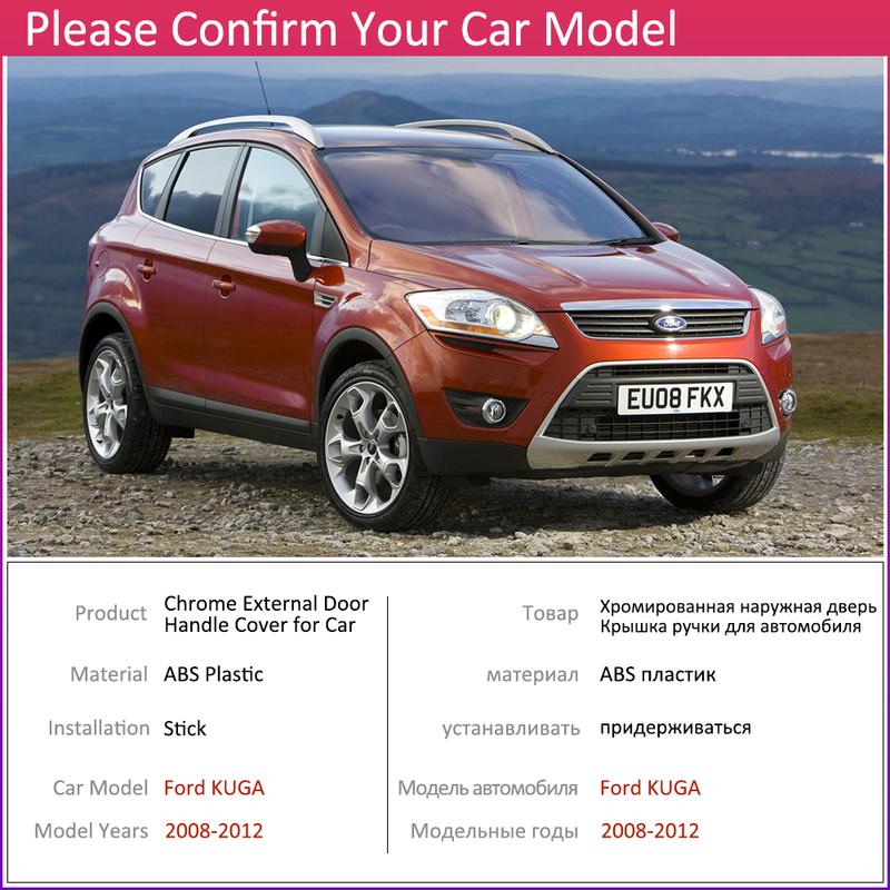 for Ford KUGA MK1 2008~2012 Luxurious Chrome Door Handle Cover Car Accessories Stickers Trim Set of 4Door 2009 2010 2011