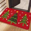 Pink Bauble Pine Star Merry & Bright Letter Print Non Slip Front Door Mat Soft Xmas Holiday Entryway Decor Rug