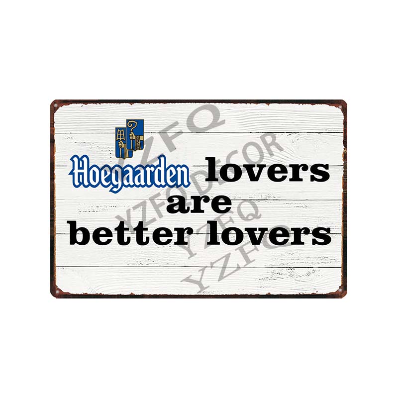 30X20CM Hoegaarden Orval Chouffe Beer Tin Sign - Vintage Metal Plate, Perfect for Bar/Pub/Kitchen/Home/Coffee Wall Decor Poster