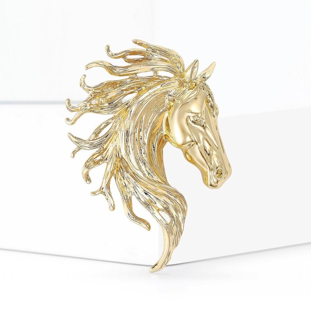 Unisex Design Zodiac Animal Pins Elegant Animal Pins New Horse Head Brooches  Friends Gifts