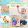 Montessori Wooden Educational Cube for Kids, Fishing Activity Toy with Shape Sorting, Multicolor Early Learning Toy