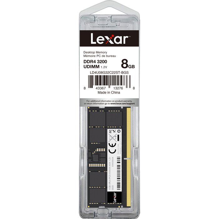 Barrette Mémoire - LEXAR - DDR4 8 Go - 288 PIN U-DIMM - 3200 Mbps CL22 - 1.2 V - Blister