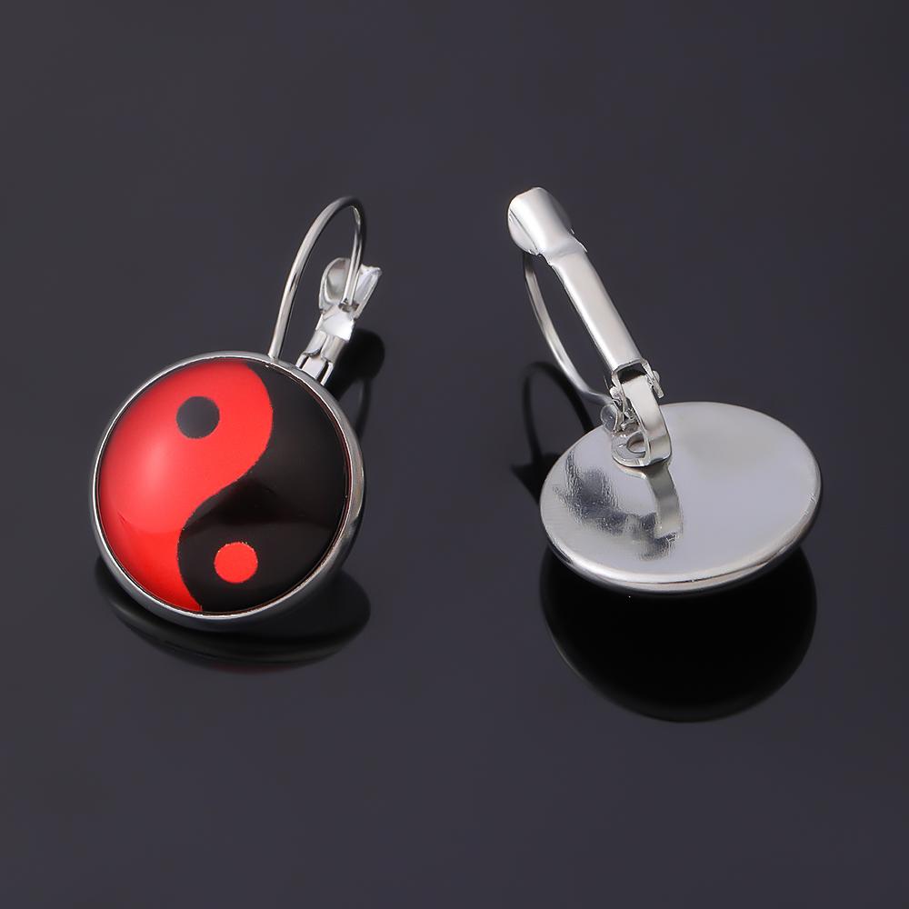 

New In Yin Yang Cufflinks Epoxy Tai Chi Cuff Links Black White Red Color Golden Silvery Sleeve Button Jewelry Ornaments