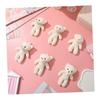 EXCEART Mini Bear Plush Small Bears 10pcs Mini Animal Decorations Bear Hanging Ornament Keychain for Kids Small Cloth Cute Handmade Beige