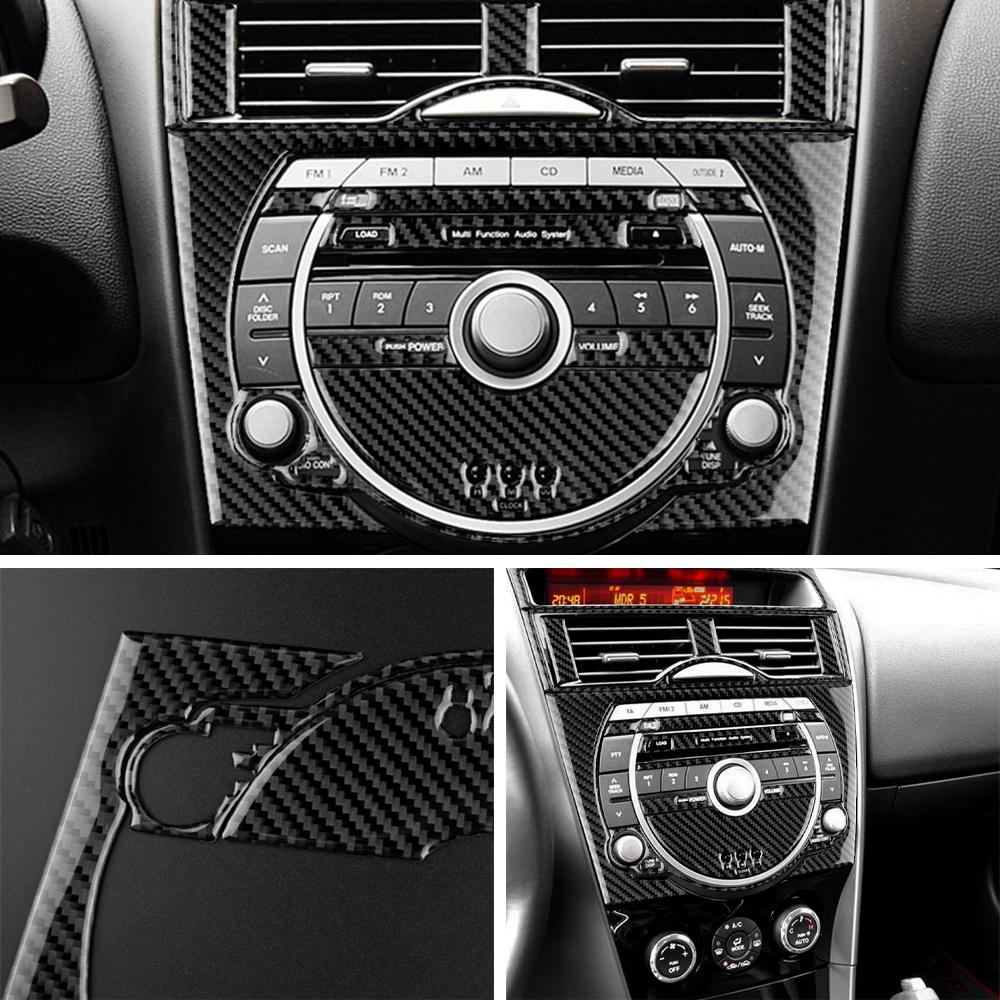 For Mazda RX-8 2004-2011 Real Carbon Fiber Center Control Panel Stickers Anti-Scratch Interior Upgrade Modification Accessories