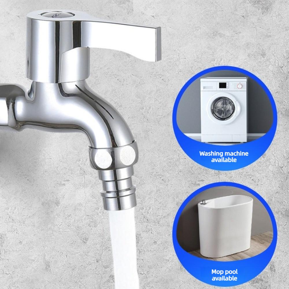 1/2" Universal Wall Faucet Stainless Steel Quick Open Washing Machine Faucet Outdoor Sink Garden Faucet Sink Accessories 1PC