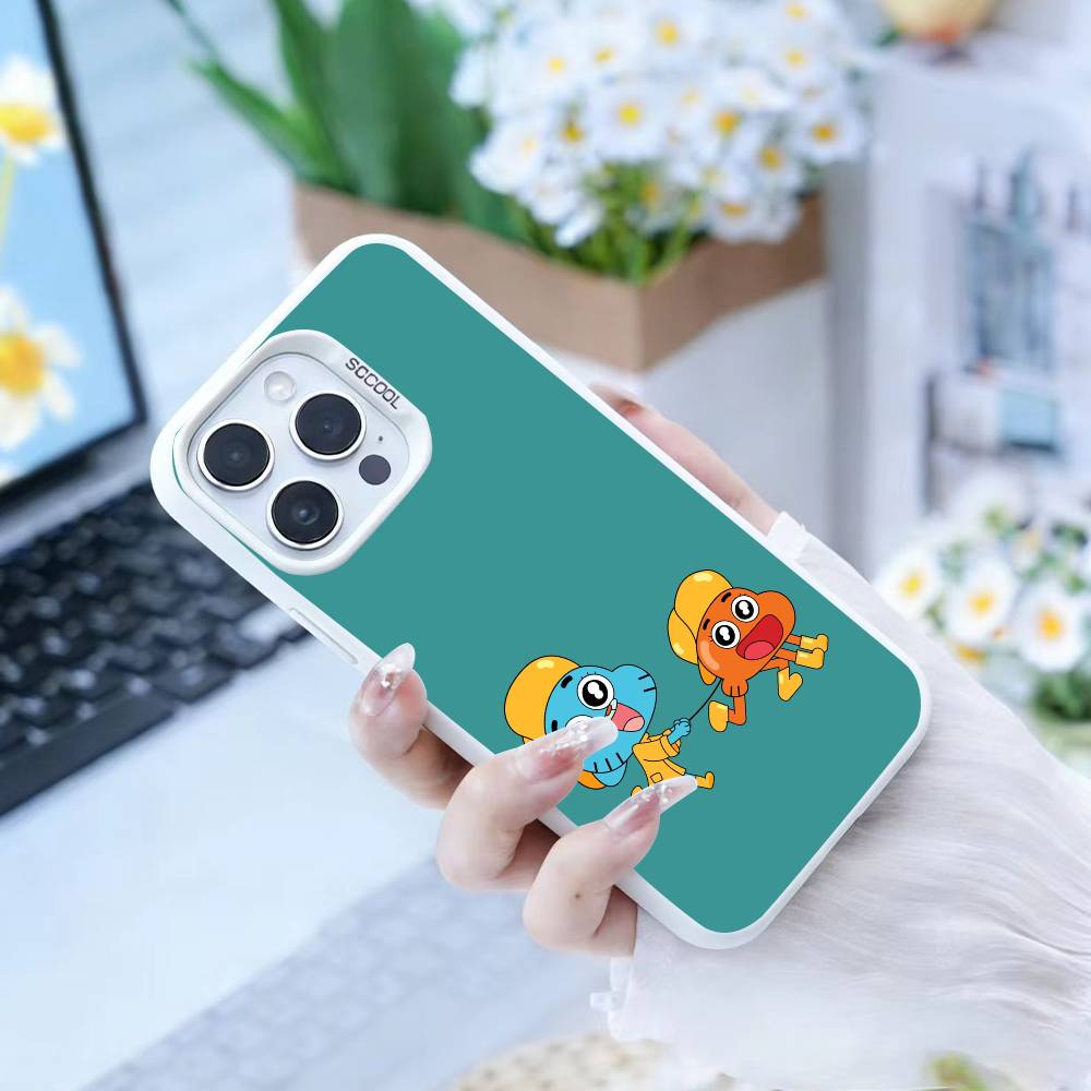 

S-Gumball and Darwin Phone Case For iPhone 17,16,15,14,13,12,Pro MAX Black Matte Shockproof Cover iPhone12PROMAX