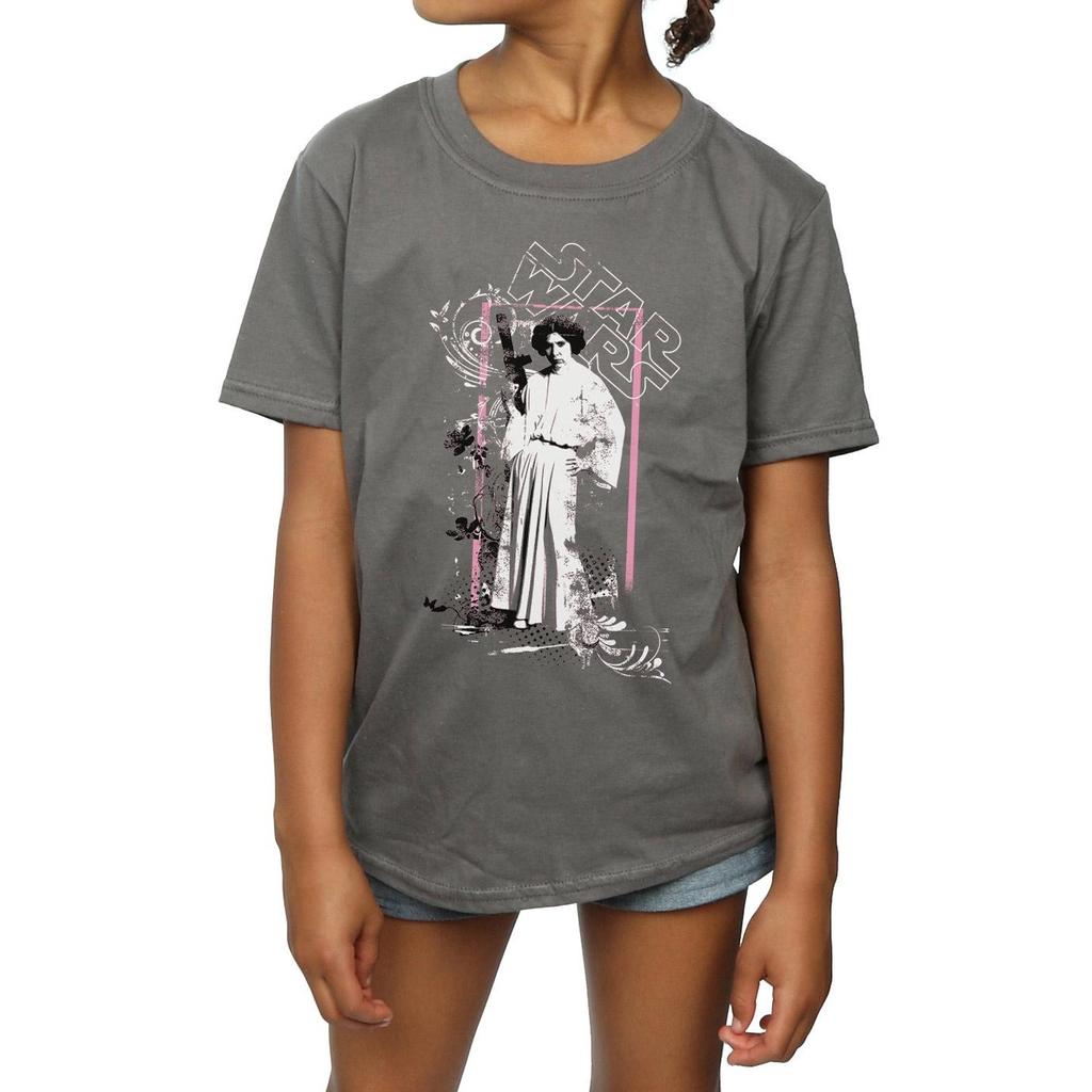 STAR WARS Girls Princess Leia Distressed Cotton T-Shirt