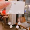 South Korea Dongdaemun Zircon Fringed Pearl Earrings New Trendy Temperament Versatile Two Wear Silver Needle Stud Earrings Women