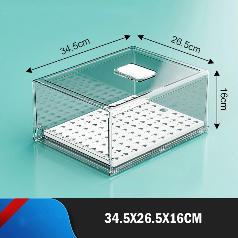 Refrigerator Drawer Storage Partition Board Storage Box Vegetable and Fruit Home Kitchen Preservation Box Transparent Sorting