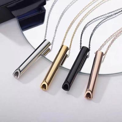 Mindfulness Breathing Necklace Stainless Anti-rust Steel Pendant Anxiety Relief for Stress Meditation