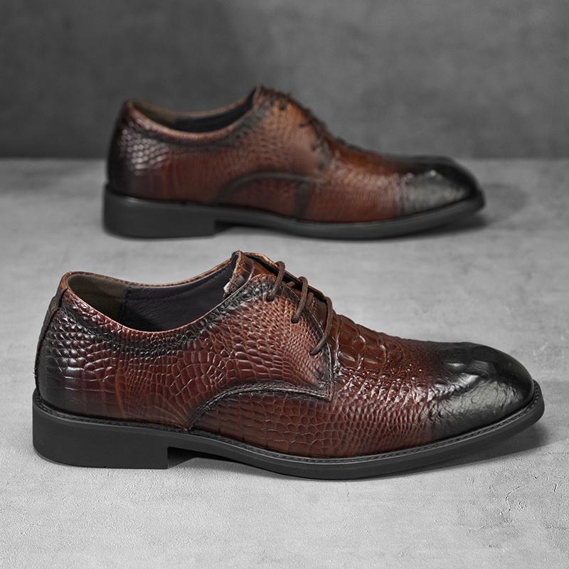 Classic Brand Men's Business Shoes High-end Banquet Men's Suit Dress Shoes Retro Brown Office Versatile Casual Leather Shoes