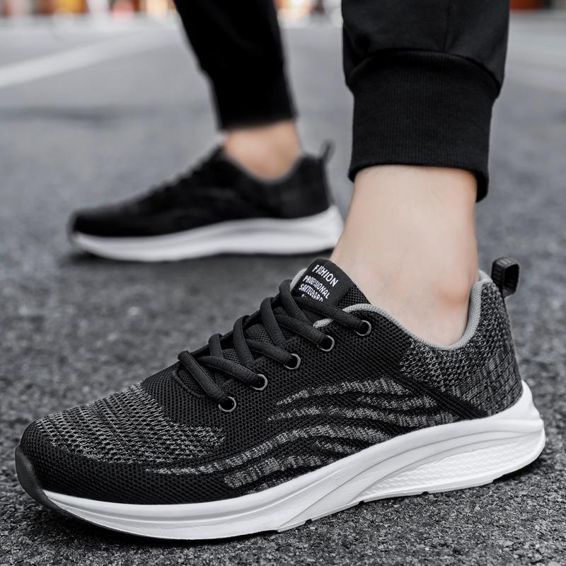 

Черные сетчатые дышащие мужские туфли большого размера 2025 весна и лето сетчатые туфли спортивная обувь мужская для путешествий и отдыха кроссовки для бега 38