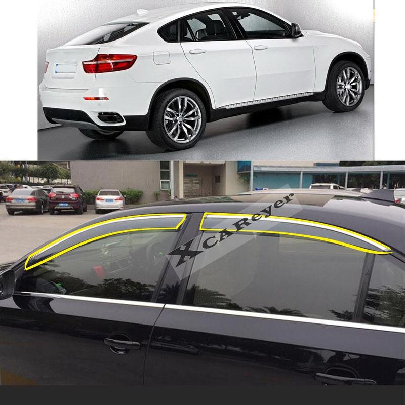 For BMW X6 E71 2008 2009 2010 2011 2012 2013 2014 Car Body Styling Sticker Plastic Window Glass Wind Visor Rain/Sun Guard Vent