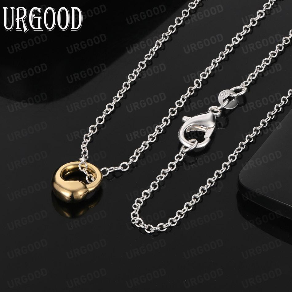 Minimalist Small Circle Pendant Necklace In 925 Sterling Silver - Beautiful Wedding Jewelry