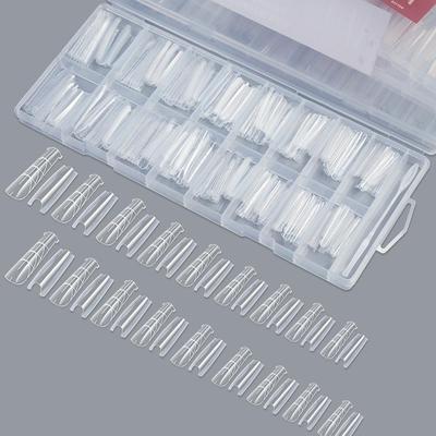256pcs Nail Sandwich Dual Form Nail Tips Quickly Building Gel Form Nail System Full Cover Tips Quick Building Mould