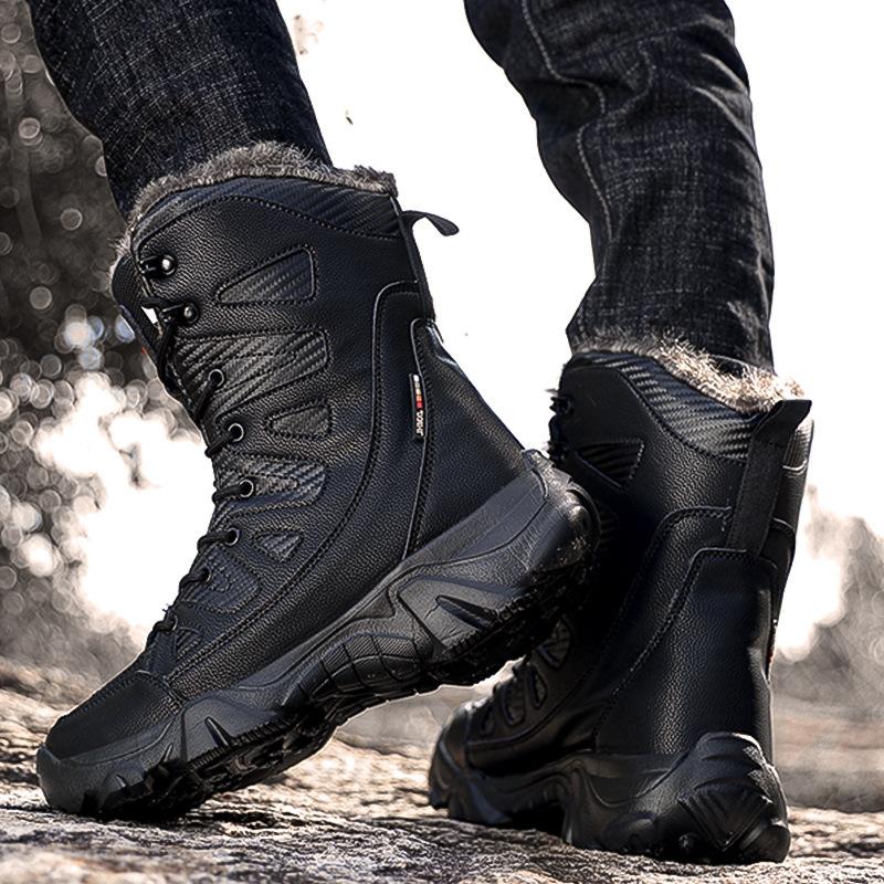Autumn and winter outdoor high-top cotton shoes, hiking shoes, sports combat boots, wear-resistant desert trekking boots