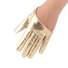 PU Leather Half-palm Gloves Fingerless Patent Leather Gloves Fashion Five Finger Mittens  Men