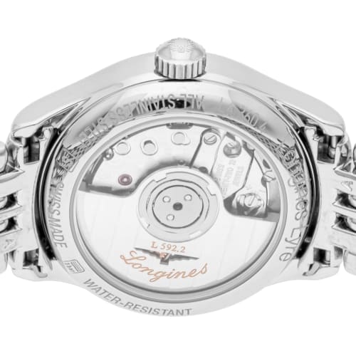 Longines Women's LYRE Automatic Watch, Water Resistant to 3 ATM, Sapphire Crystal, Blue Dial, Stainless Steel, L4.360.4.92.6, Silver