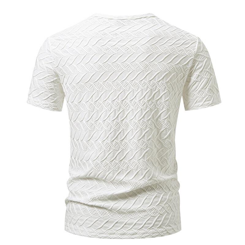 New Summer Men's Round Neck Short Sleeve T Shirt Casual Solid Colar T-Shirts Fashion Diamond Shaped Design Top Tees Streetwear