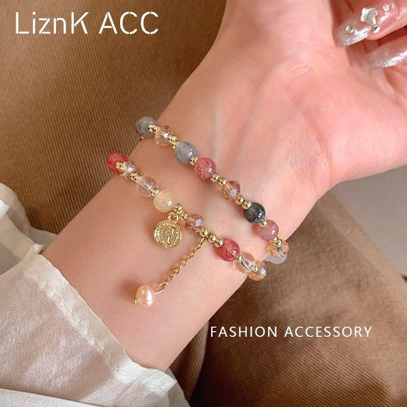 

Двухслойный браслет из нити хрустальных бусин-близнецов, женский, легкая роскошь, этнический, изысканный браслет, новинка 2025 года, ручное украшение для подруг Color