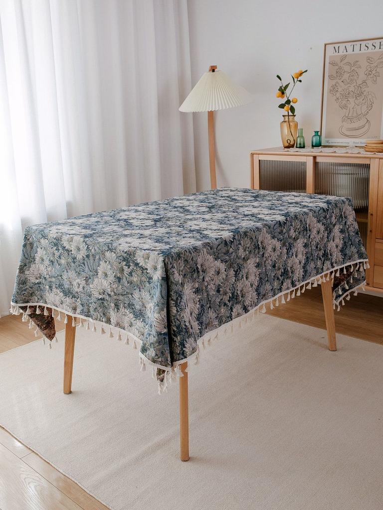 Table Cloth American Colored Jacquard Tablecloth with Double-sided Pattern Thick Tablecloth Geometric Bohemian Style