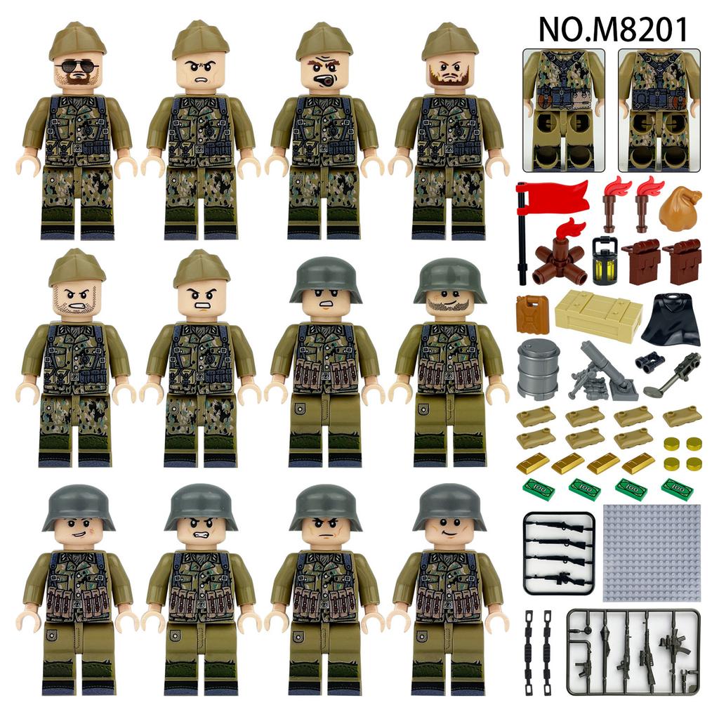 Deutsche Gebirgsdivision Phalanx Minifiguren M8217 Kinder Zusammenbauen Kleine Teilchen Baustein Spielzeug Waffenbox